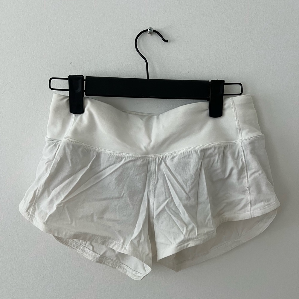 Lululemon white speed up shorts